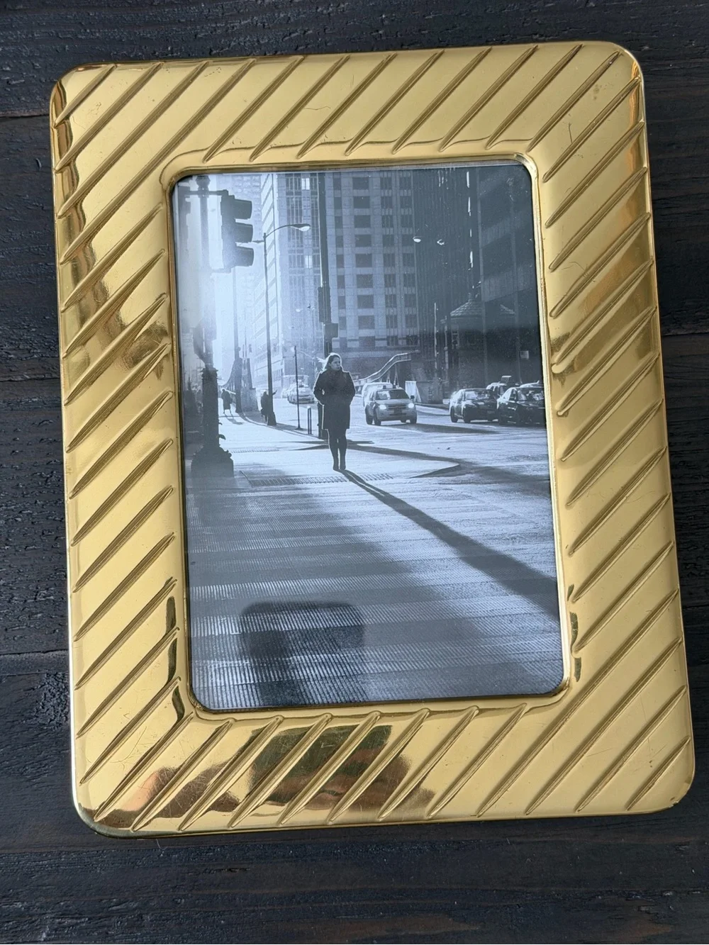 1980’s 80’s Photo Frame Album, Solid Brass, ornate design 5X7